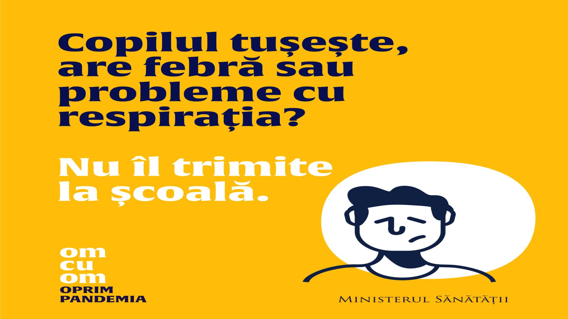 Ministerul Sănătății: Înainte să duci copilul la şcoală, fii atent la cum se simte