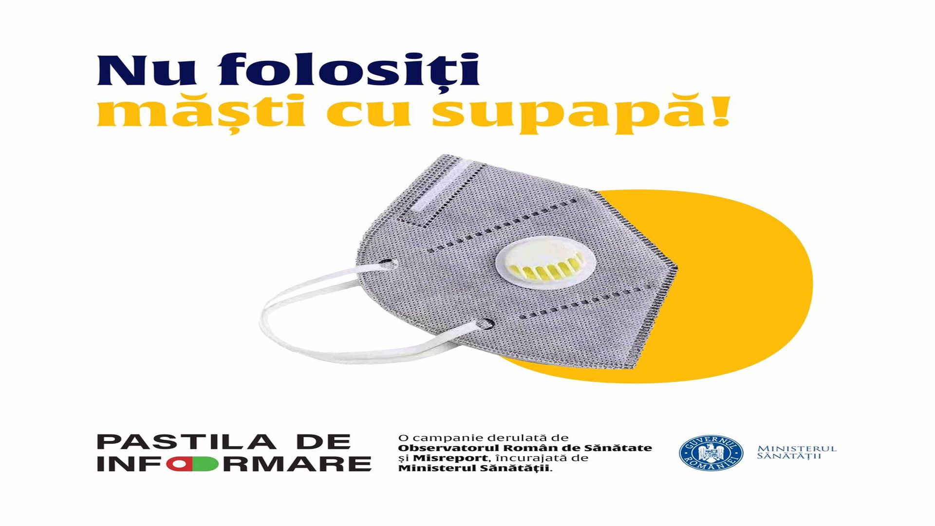 Nu este recomandată purtarea măștilor cu supapă în contextul pandemiei